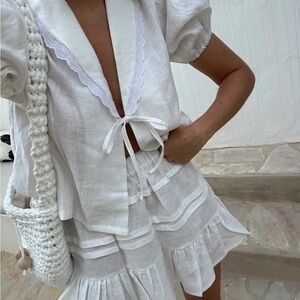 Rouri White Ruffled  Skirt